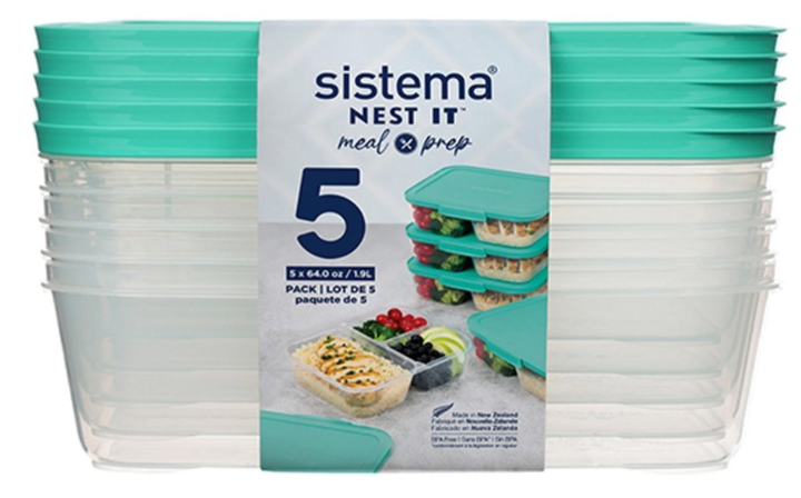 Набір контейнерів Sistema Meal Prep 1.9 л 5 шт (9414202591753) - зображення 1