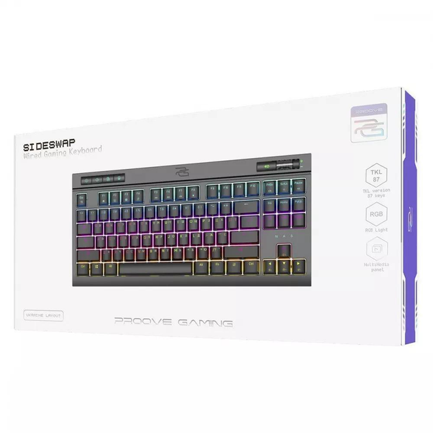 Proove Ігрова провідна клавіатура з підсвіткою Gaming Sideswap (Ukraine Layout), Black - зображення 2