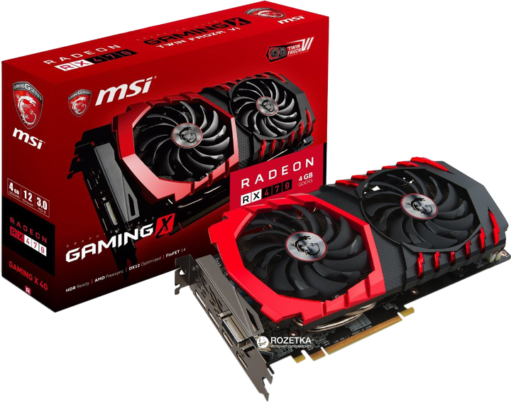 Видеокарта MSI PCI-Ex Radeon RX 470 Gaming X 4GB GDDR5 (256bit