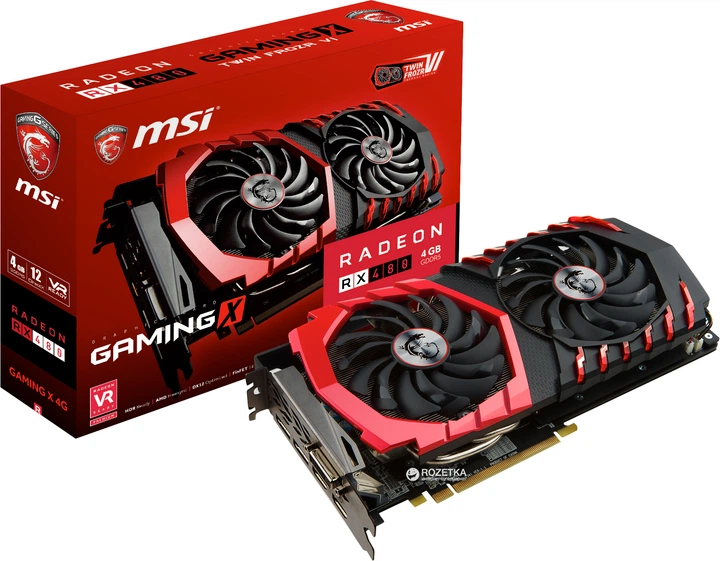 Видеокарта MSI PCI-Ex Radeon RX 480 Gaming X 4GB GDDR5 (256bit