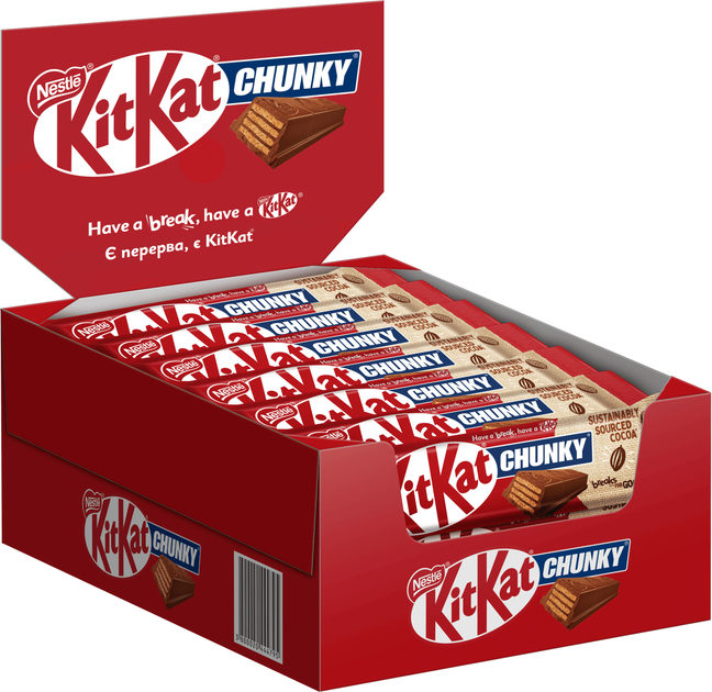 Акція на Упаковка батончиків KitKat Chunky молочний 40 г х 24 шт від Rozetka