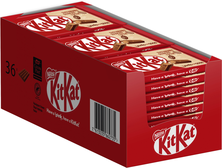 Упаковка батончиків KitKat 4-Finger молочний 41.5 г х 36 шт від Rozetka на платформі USKIDKA Акція на Упаковка батончиків KitKat 4-Finger молочний 41.5 г х 36 шт від Rozetka
