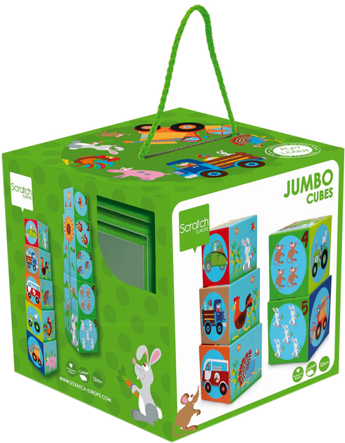 Piramidka edukacyjna Scratch Jumbo Cubes Farma 5 elementów (5414561810728) - obraz 1