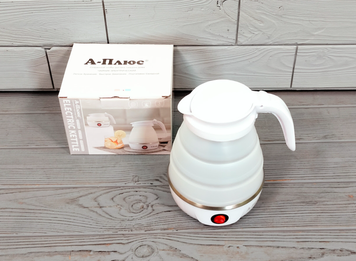 Складной силиконовый электрический чайник A-Plus 600мл 600Вт (А-1517-белый) - изображение 5