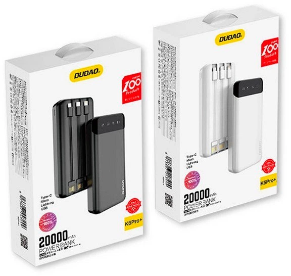 УМБ Dudao Power Bank K6Pro 20000 mAh White (6973687243432) - зображення 3