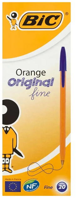 Набір кулькових ручок BIC Orange Fine Сині 20 шт (3086121101113) - зображення 1