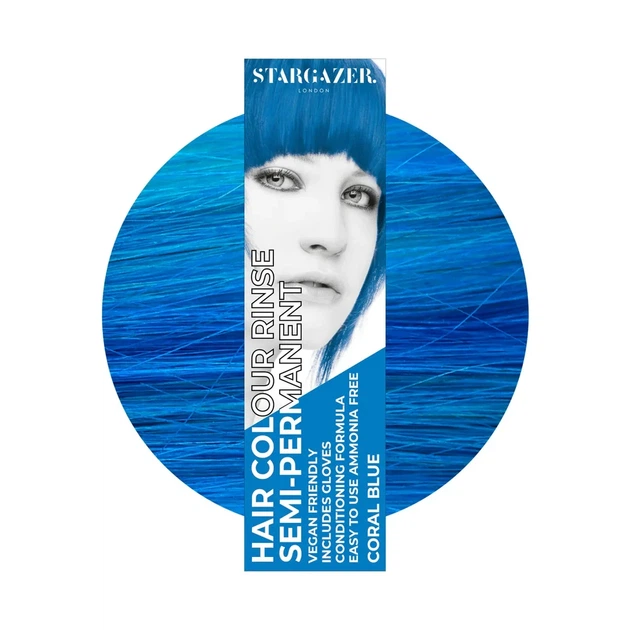 Фарба для волосся Коралово-синя Stargazer Semi-permanent hair colour Coral blue 70 мл - Фото 1 Фарба для волосся Коралово-синя Stargazer Semi-permanent hair colour Coral blue 70 мл - зображення 1