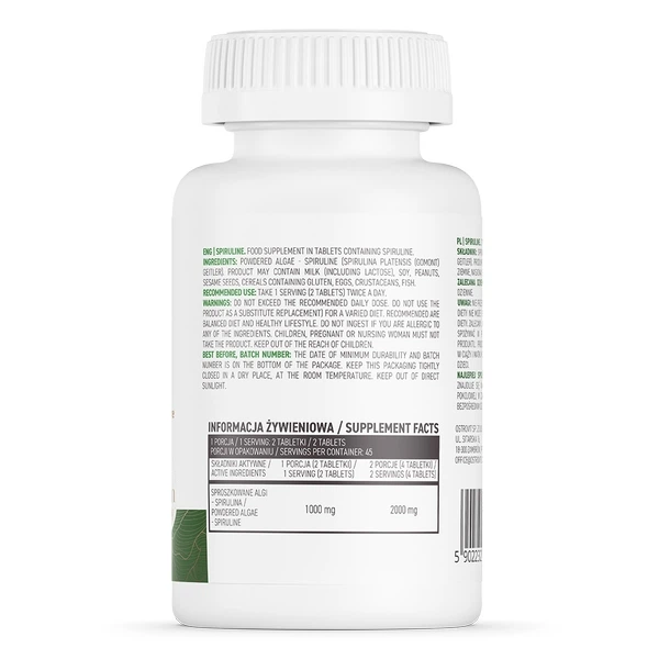 Натуральная добавка OstroVit Vege Spiruline, 90 таблеток - изображение 2