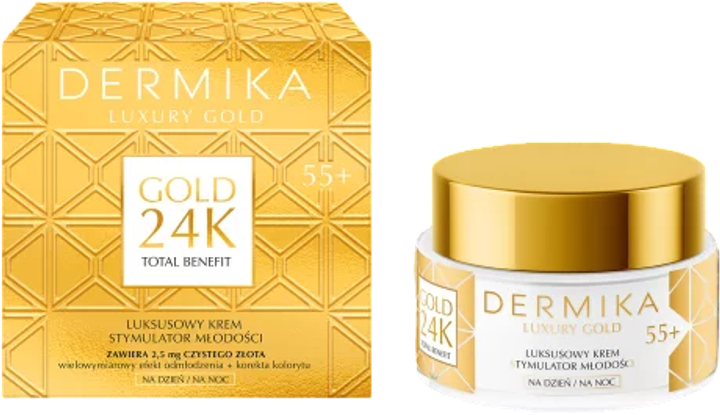 Крем-еліксир для обличчя Dermika Luxury Gold 24K 55+ 50 мл (5902046768140) - зображення 2