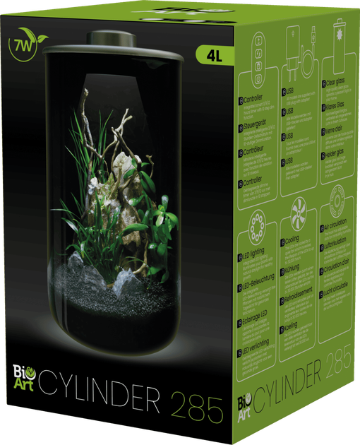 Акваріумний набір BIO ART CYLINDER 285 BLACK (A4056010) - Фото 3 Акваріумний набір BIO ART CYLINDER 285 BLACK (A4056010) - зображення 3