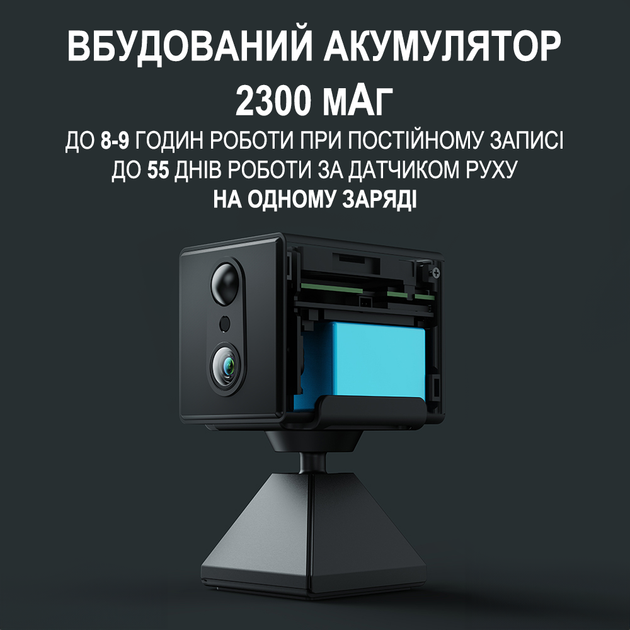 Wi-Fi мини камера видеонаблюдения Camsoy T9W3, до 55 дней работы с PIR датчиком движения, ночным видением, iOS/Android, FullHD 1080P - изображение 4