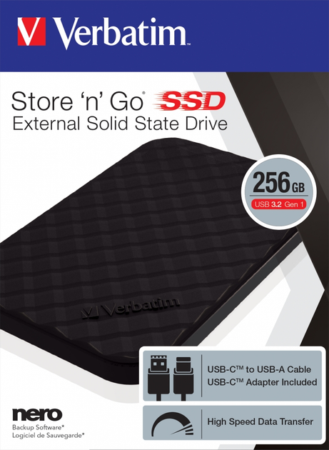 SSD диск Verbatim Store 'n' Go 256GB USB 3.2 Gen1 Type-C 3D NAND (53249) External - зображення 6