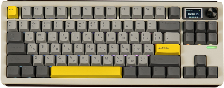 Клавиатура механическая беспроводная EPOMAKER Shadow-S TKL Mulan Switch Hot-Swap LCD Screen RGB UA Wireless/Bluetooth/USB White (SHS-W-M) - изображение 1
