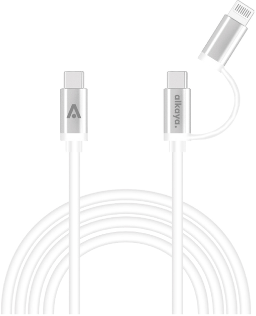 Кабель alkaya Speed Flex 2 in 1 USB-A - USB-C (Lightning) 1м. White (CL-60027) - зображення 1