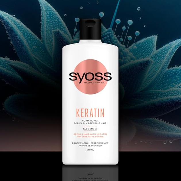 Кондиціонер Syoss Keratin Blue Lotos для ламкого волосся 440 мл (9000101278217) - зображення 3