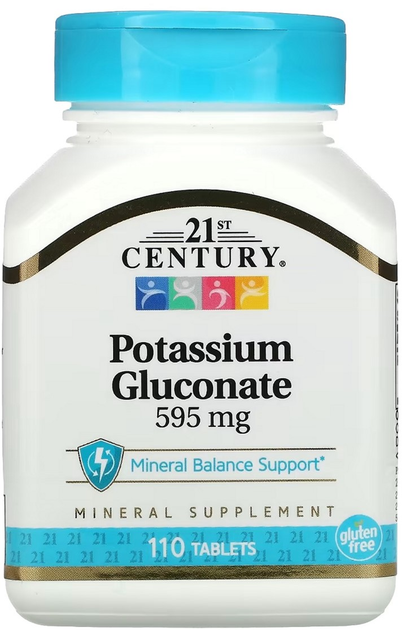 Photos - Vitamins & Minerals 21st Century Калію Глюконат  Potassium Gluconate 595 мг 110 таблеток  (740985213872)