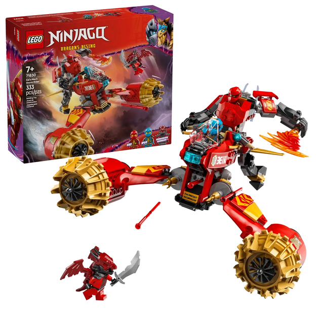 Zestaw klocków LEGO Ninjago Burzowy jeździec-mech Kaia 333 elementy (71830) - obraz 2