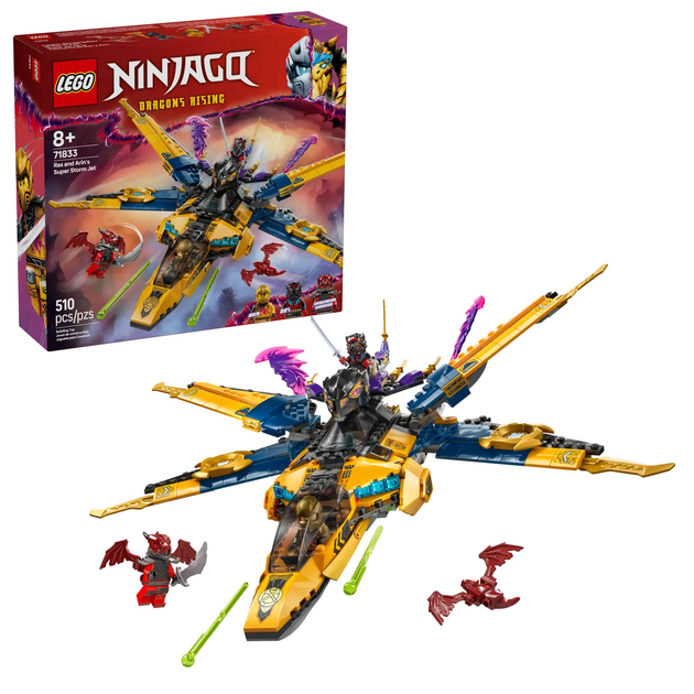 Zestaw klocków LEGO Ninjago Ras i burzowy superodrzutowiec Arina 510 elementów (71833) - obraz 2