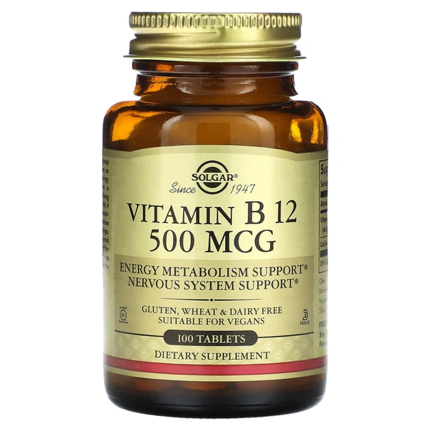 Витамин В12 Solgar (Vitamin B12) 500 мкг 100 таблеток - Фото 1 Витамин В12 Solgar (Vitamin B12) 500 мкг 100 таблеток - изображение 1