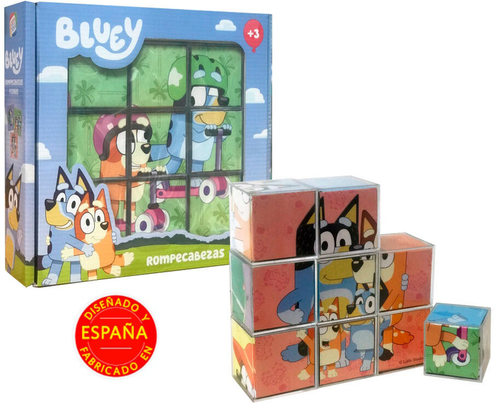 Kostki edukacyjne Cefa Toys Bluey 18 x 18 x 6 cm 9 elementów (8412562883199) - obraz 2