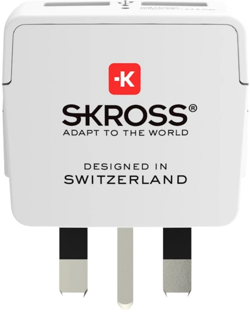 Мережевий зарядний пристрій Skross USB Europe to UK 7 A White (1.50028) - зображення 4