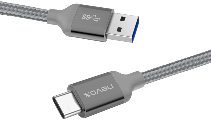 Кабель Nevox USB-C - USB-A 1M Grey (4250686404579) - зображення 2