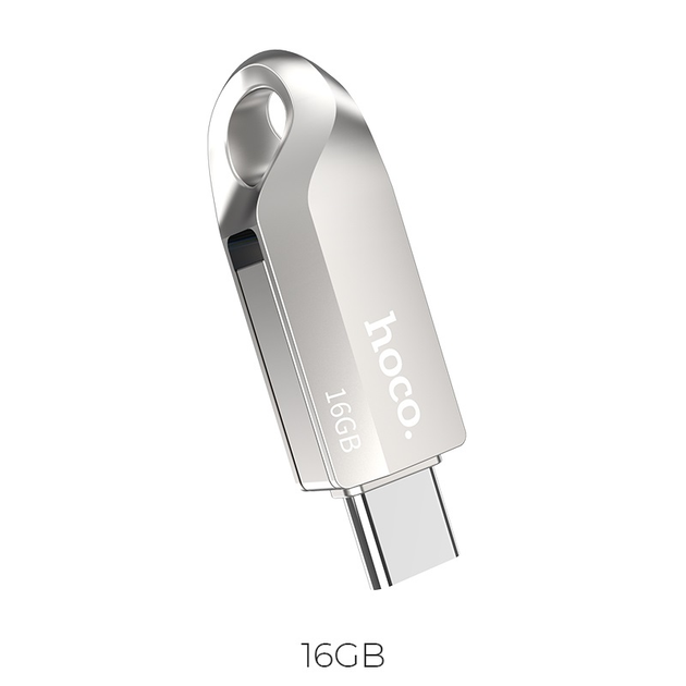 USB Флешка 2в1 16GB Type-C/USB 3.0 для телефона / компьютера HOCO Wise USB3.0 UD8 Серый - изображение 5