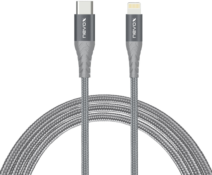 Кабель Nevox Lightning - USB-C 2M Grey (4250686408867) - зображення 1