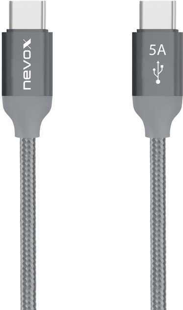 Кабель Nevox USB-C - USB-C 100W 0.5M Grey (4250686406528) - зображення 1