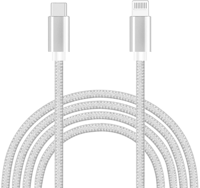 Кабель alkaya Speed Flex Braided USB-C - Lightning 15W 1M White (CL-60005) - зображення 1