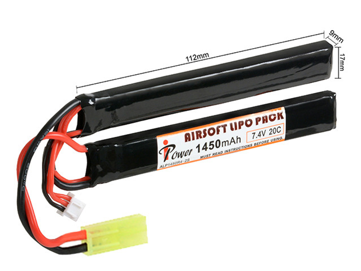 Акумулятор Li-Po 1450mAh 7.4 V 20C [IPower] (для страйкболу) - зображення 2