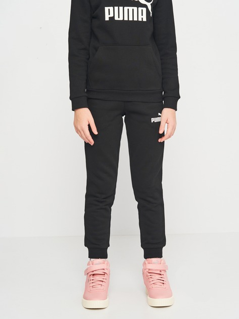 Młodzieżowe spodnie dresowe ocieplane polarowe dla dziewczynki Puma Ess Sweatpants Fl Cl G 58703801 176 cm Czarne (4063697161290) - obraz 1