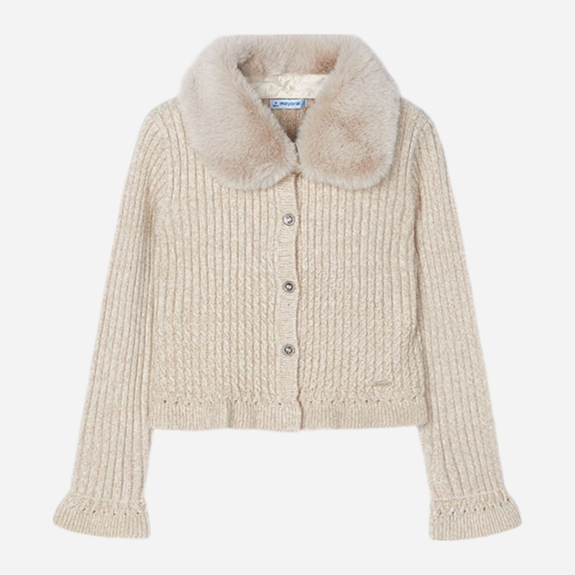 Sweter rozpinany dziecięcy dla dziewczynki Mayoral 4.362-27 110 cm Beżowy (8445865458023) - obraz 4