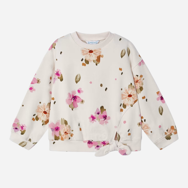 Bluza bez kaptura dziecięca dla dziewczynki Mayoral 4.481-10 98 cm Beżowa (8445865467209) - obraz 4