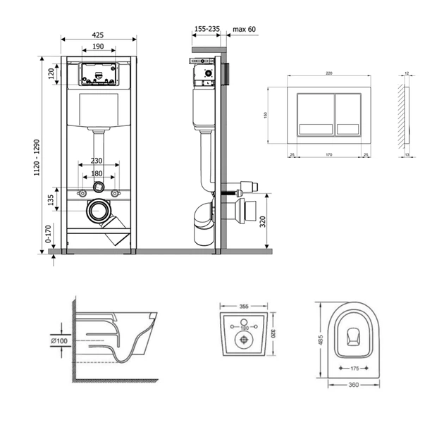 Готове рішення Qtap для ванної кімнати: підвісний унітаз Swan Ultra Quiet 485x360x320 + комплект інсталяції Nest 4 в 1 (квадратна клавіша Satin) - Фото 1 Готове рішення Qtap для ванної кімнати: підвісний унітаз Swan Ultra Quiet 485x360x320 + комплект інсталяції Nest 4 в 1 (квадратна клавіша Satin) - зображення 1