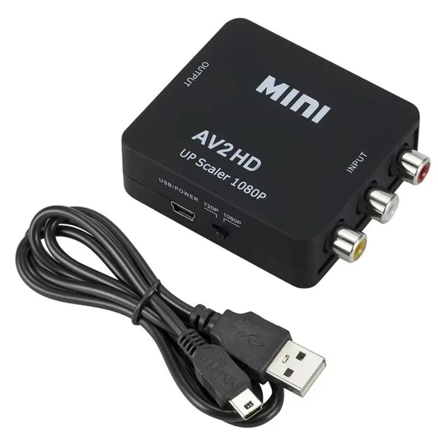 Адаптер для перетворення відеосигналу з AV RCA в HDMI чорний Witson - Фото 6 Адаптер для перетворення відеосигналу з AV RCA в HDMI чорний Witson - зображення 6