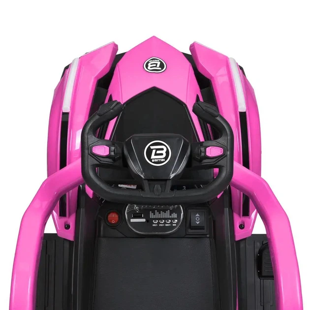 Каталка-толокар з мотором з батьківською ручкою M 5781, pink - изображение 4