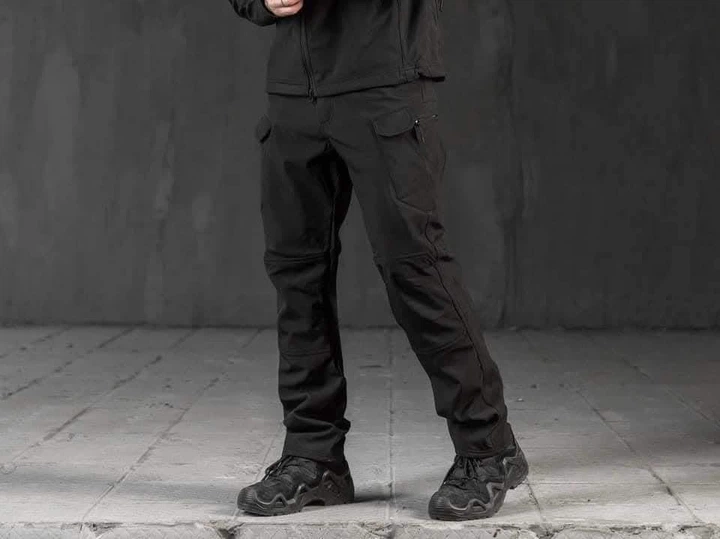 Костюм Софтшел Черный SoftShell на флисе 3XL - изображение 3