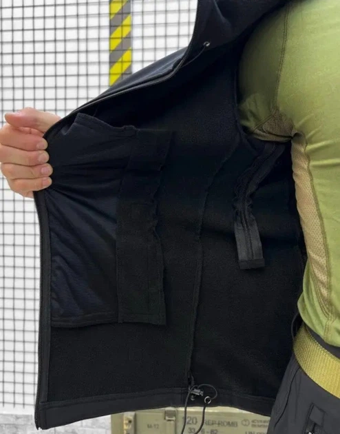 Костюм Софтшел Черный SoftShell на флисе 3XL - изображение 7