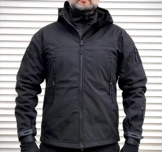 Костюм Софтшел Черный SoftShell на флисе L - изображение 8