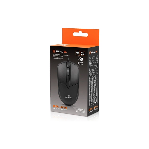 Мышка REAL-EL RM-214 USB Black (EL123200039) - изображение 7