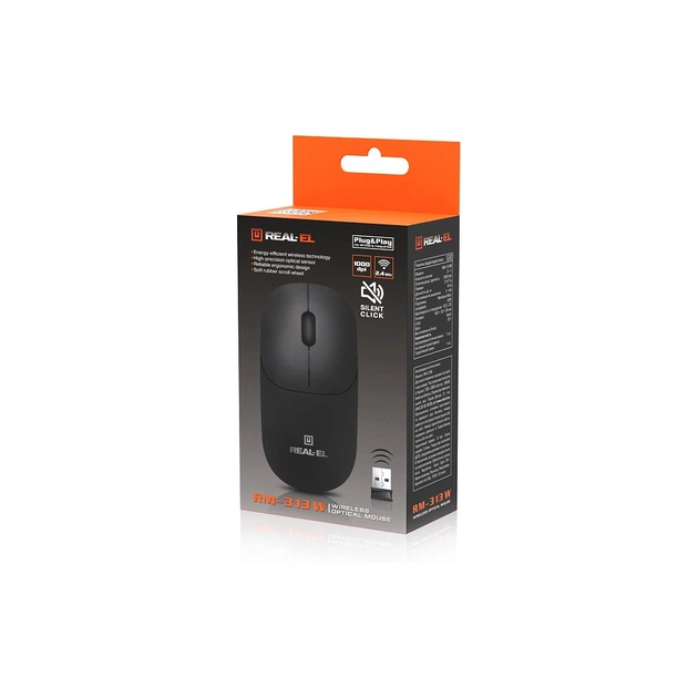 Мышка REAL-EL RM-313W Wireless Black (EL123200042) - изображение 10