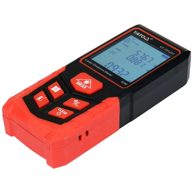 Дальномер лазерный Yato с LCD-дисплеем (50м) погрешность ±2мм (измерения площади и объема) питание 2-ААА (YT-731251) - изображение 4