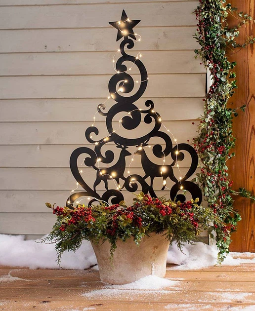 Різдвяна прикраса для саду та подвір'я NC Home Christmas Tree чорна 110334 - Фото 1 Різдвяна прикраса для саду та подвір'я NC Home Christmas Tree чорна 110334 - зображення 1