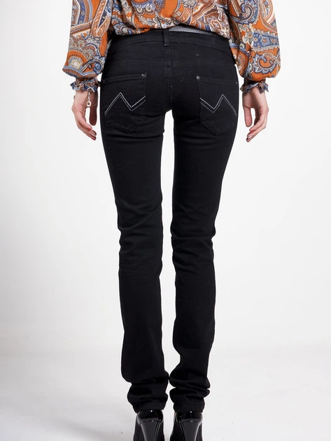 Джинсы с контрастной нитью на карманах Mango 26328024 XS (1002XS) Черный - изображение 2