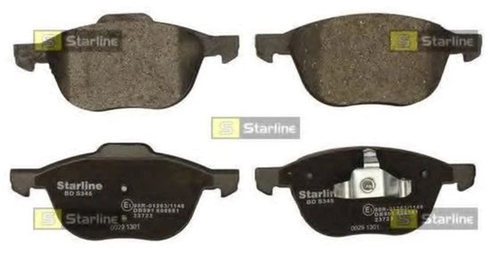Дискові гальмівні колодки Starline (BD S345) - Фото 1 Дискові гальмівні колодки Starline (BD S345) - зображення 1