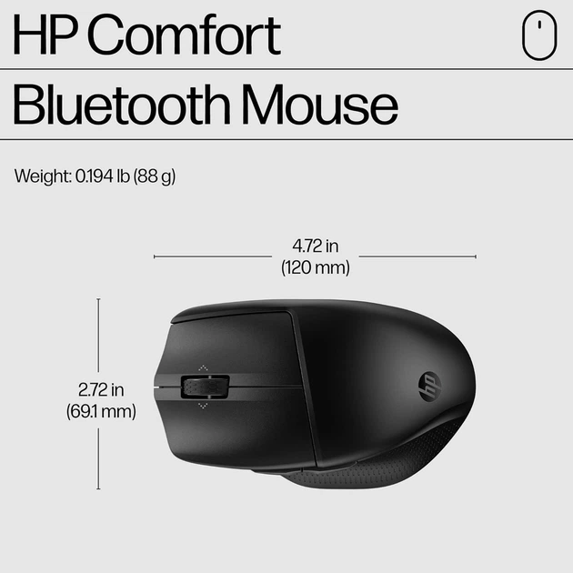 Миша бездротова HP 480 Comfort Black (8T6M3AA) - Фото 6 Миша бездротова HP 480 Comfort Black (8T6M3AA) - зображення 6