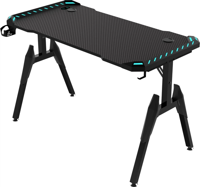 Геймерский компьютерный стол GT Racer T-1444 (140x60x73) Black - изображение 5