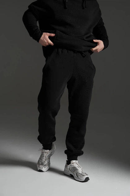 Костюм теплий чоловічий oversize чорний (5212197636/S-M) - Фото 5 Костюм теплий чоловічий oversize чорний (5212197636/S-M) - зображення 5