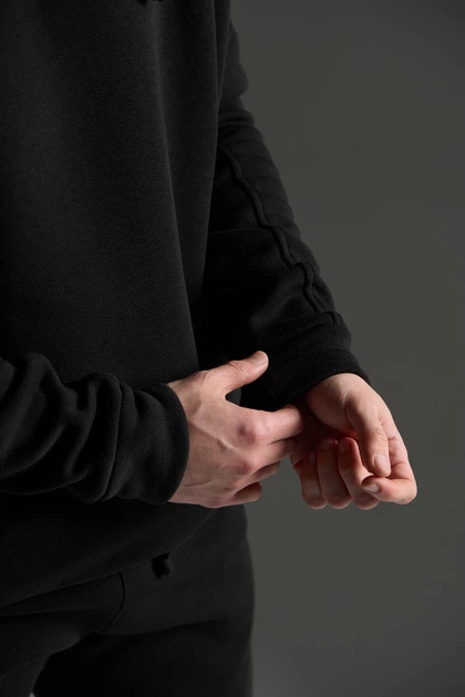 Костюм теплий чоловічий oversize чорний (5212197636/S-M) - Фото 7 Костюм теплий чоловічий oversize чорний (5212197636/S-M) - зображення 7